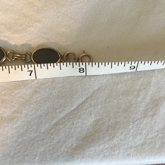 Vintage bracelet black onyx and gold tone - Picture 4 of 6